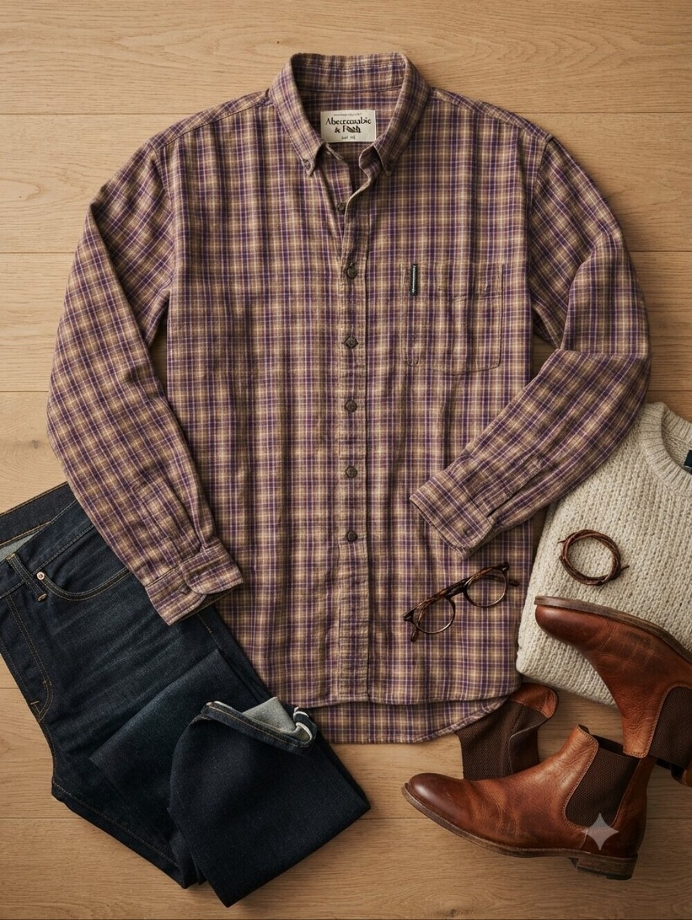Vintage Abercrombie & Fitch Plaid Long Sleeve Button Up Shirt
